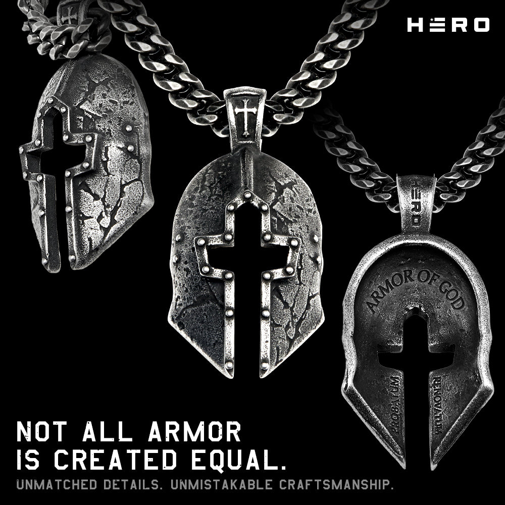 Armor of God Battle Helmet Necklace