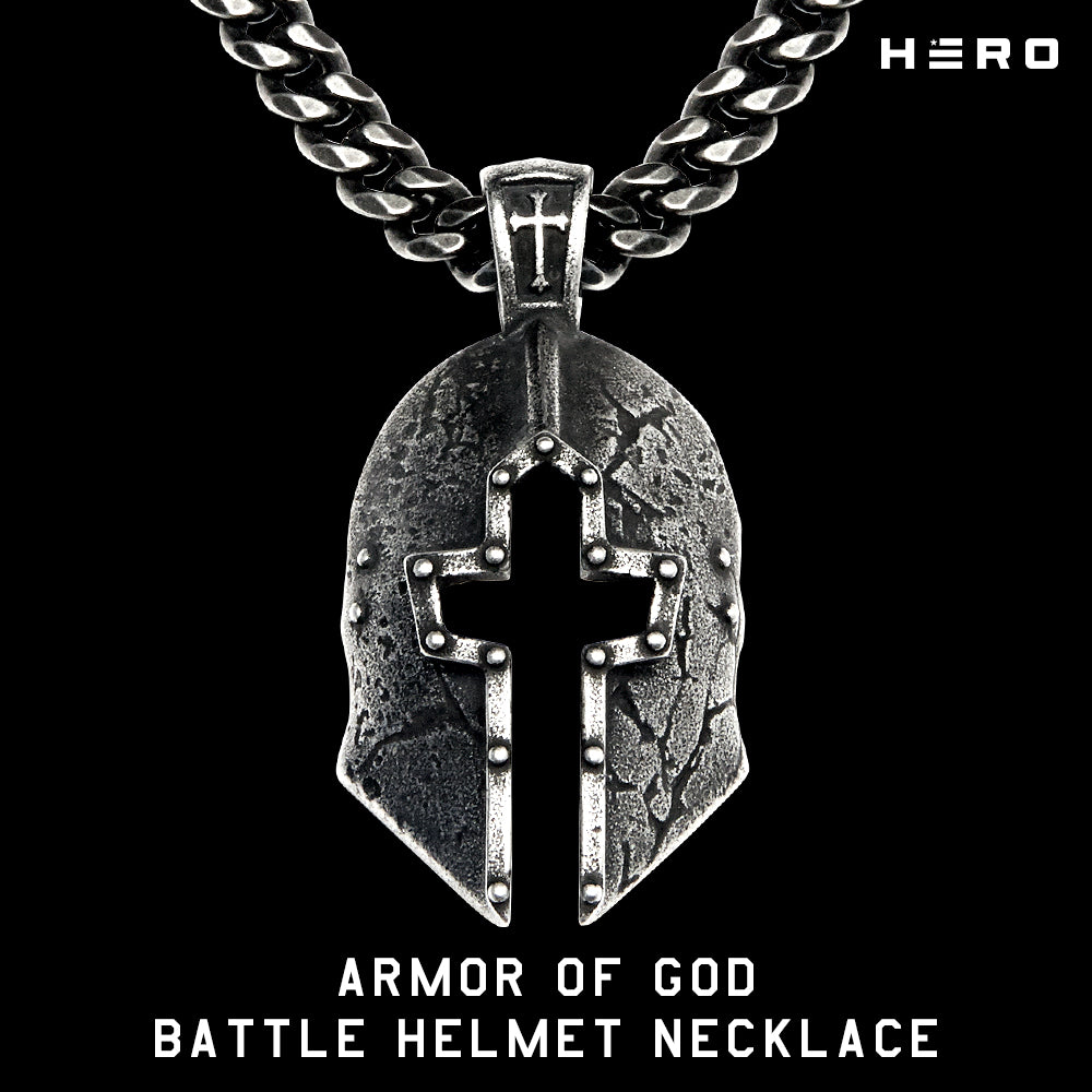 Armor of God Battle Helmet Necklace