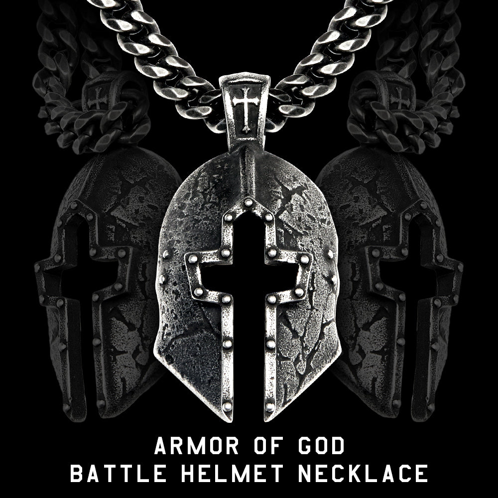 Armor of God Battle Helmet Necklace