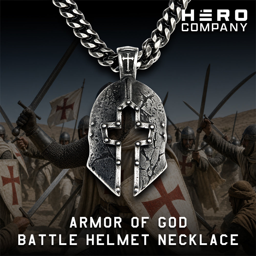 Armor of God Battle Helmet Necklace
