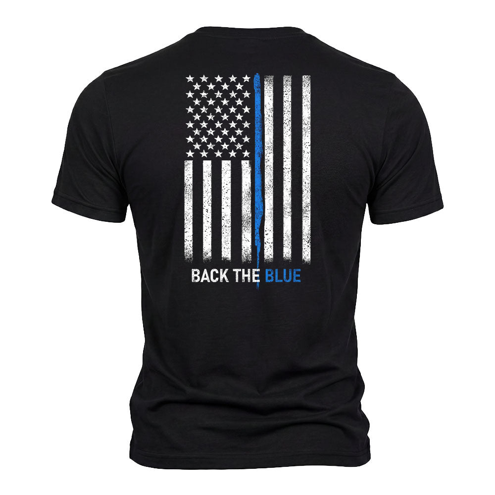 Back The Blue Black Tee - Funds Service Dogs for Law Enforcement Officers Battling PTSD