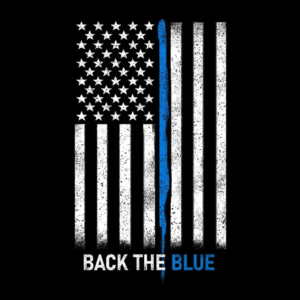 Back The Blue Black Tee - Funds Service Dogs for Law Enforcement Officers Battling PTSD