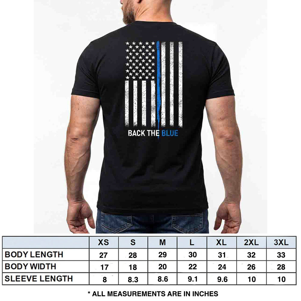 Back The Blue Black Tee - Funds Service Dogs for Law Enforcement Officers Battling PTSD