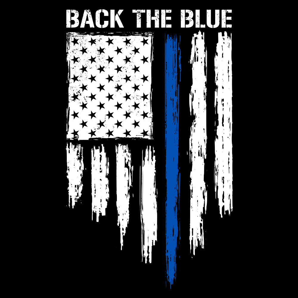 Back The Blue Flag Black Tee