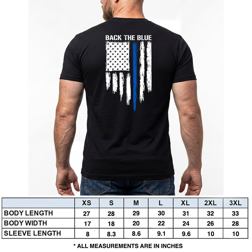 Back The Blue Flag Black Tee