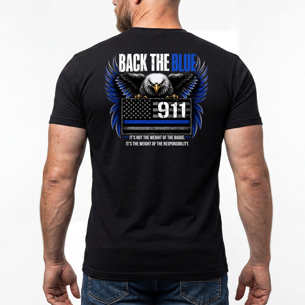 Back The Blue - 911 Black Tee