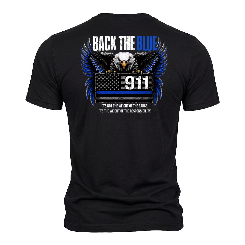 Back The Blue - 911 Black Tee