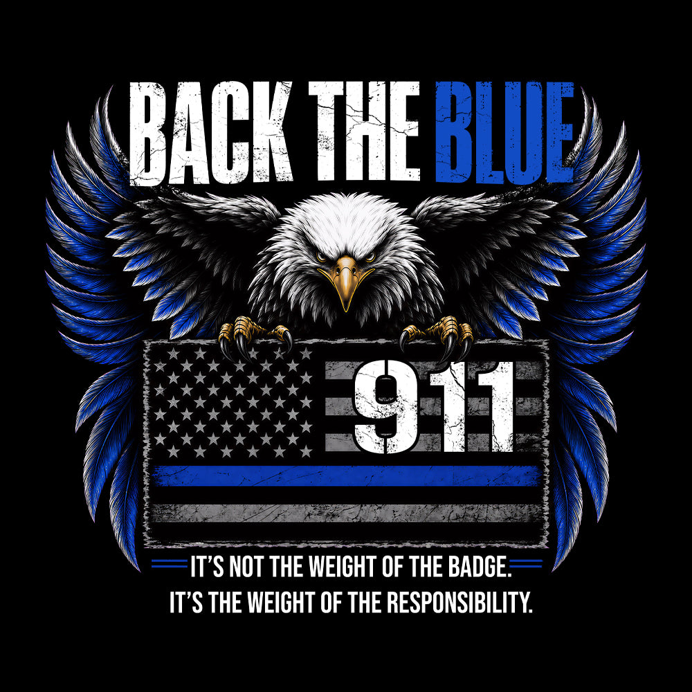 Back The Blue - 911 Black Tee