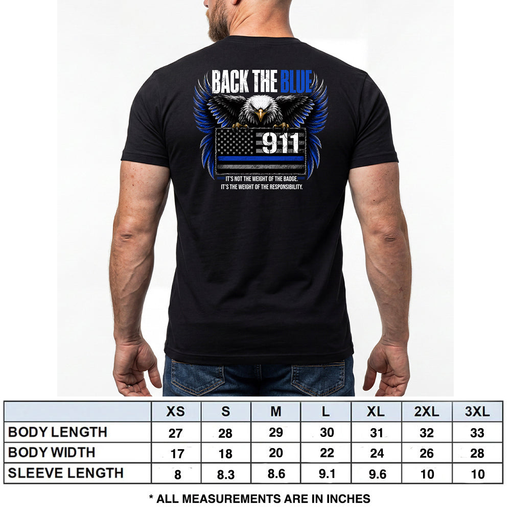 Back The Blue - 911 Black Tee