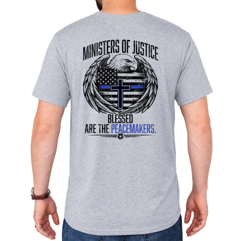 Back The Blue - Blessed Are The Peacemakers Grey Tee