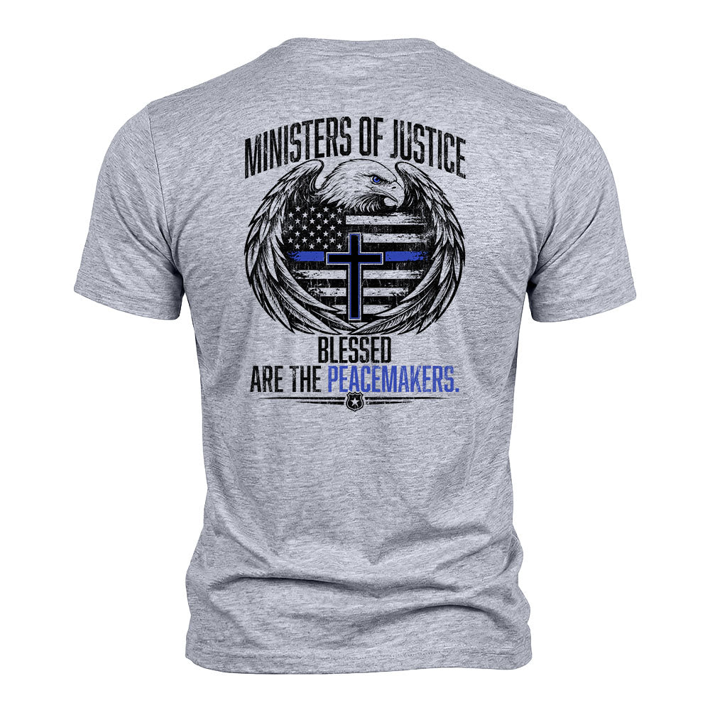 Back The Blue - Blessed Are The Peacemakers Grey Tee