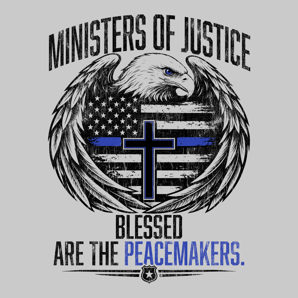 Back The Blue - Blessed Are The Peacemakers Grey Tee