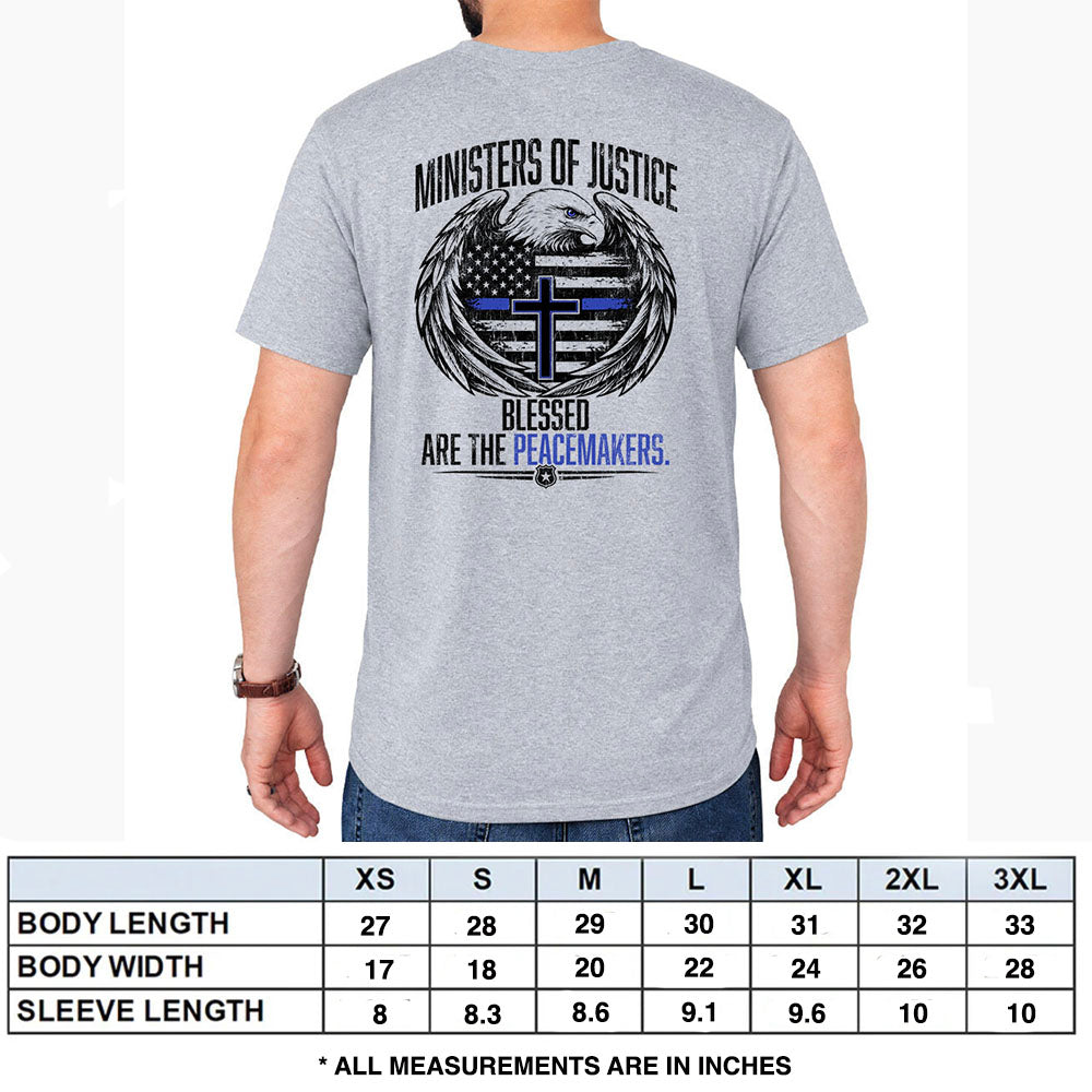 Back The Blue - Blessed Are The Peacemakers Grey Tee