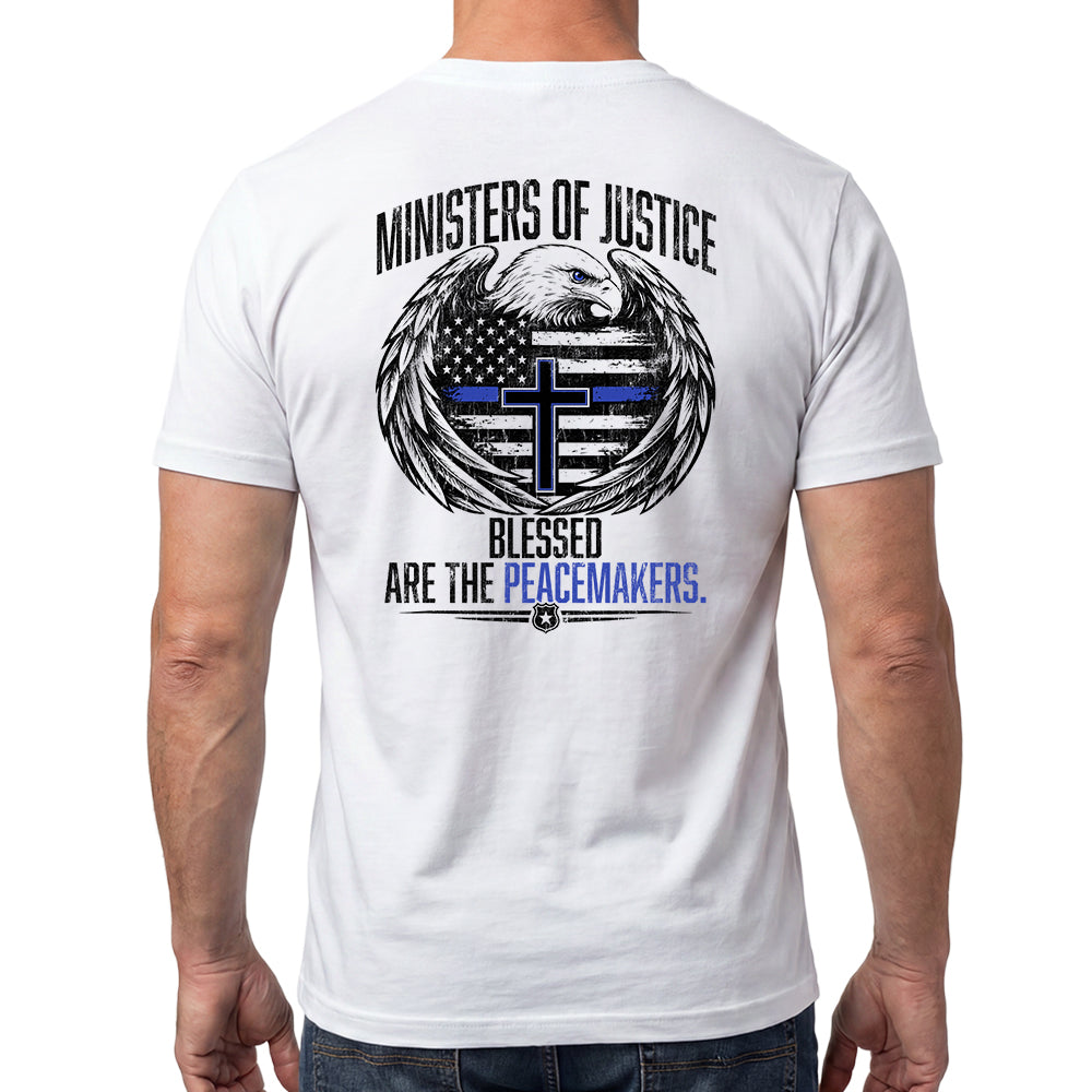 Back The Blue - Blessed Are The Peacemakers White Tee