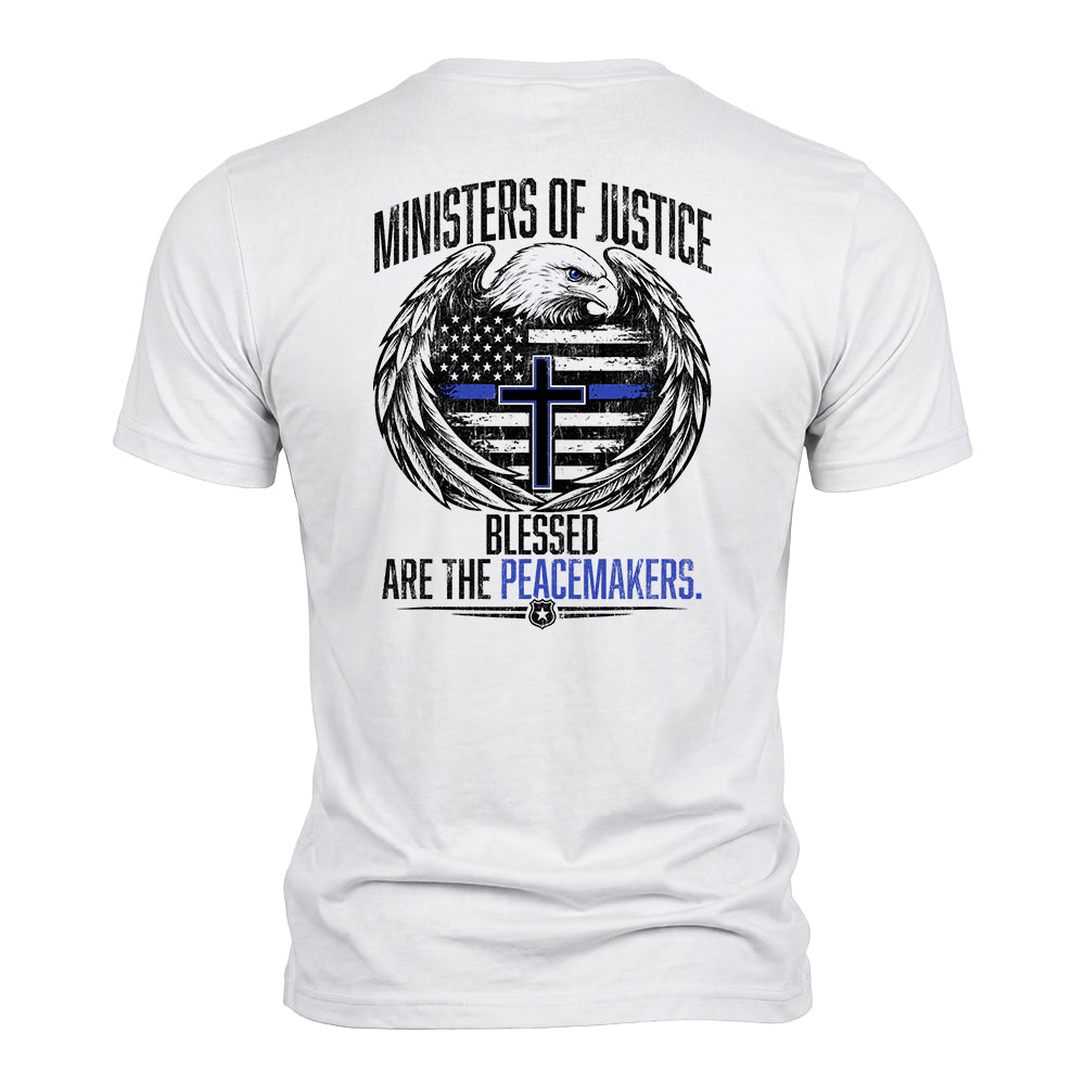 Back The Blue - Blessed Are The Peacemakers White Tee