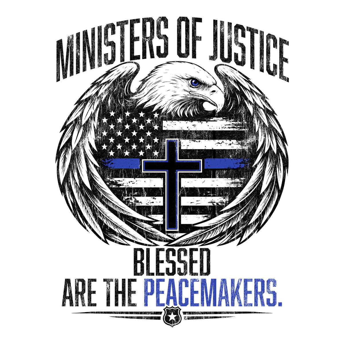 Back The Blue - Blessed Are The Peacemakers White Tee