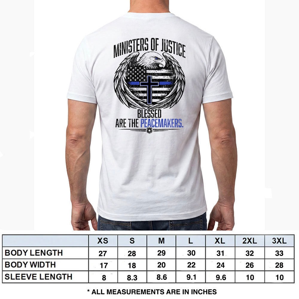 Back The Blue - Blessed Are The Peacemakers White Tee