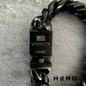 Special Offer: VINDICTA VENGEANCE - Wrath & Justice Cuban Link Black Bracelet : Helps Pair Veterans With A Service Dog or Shelter Dog