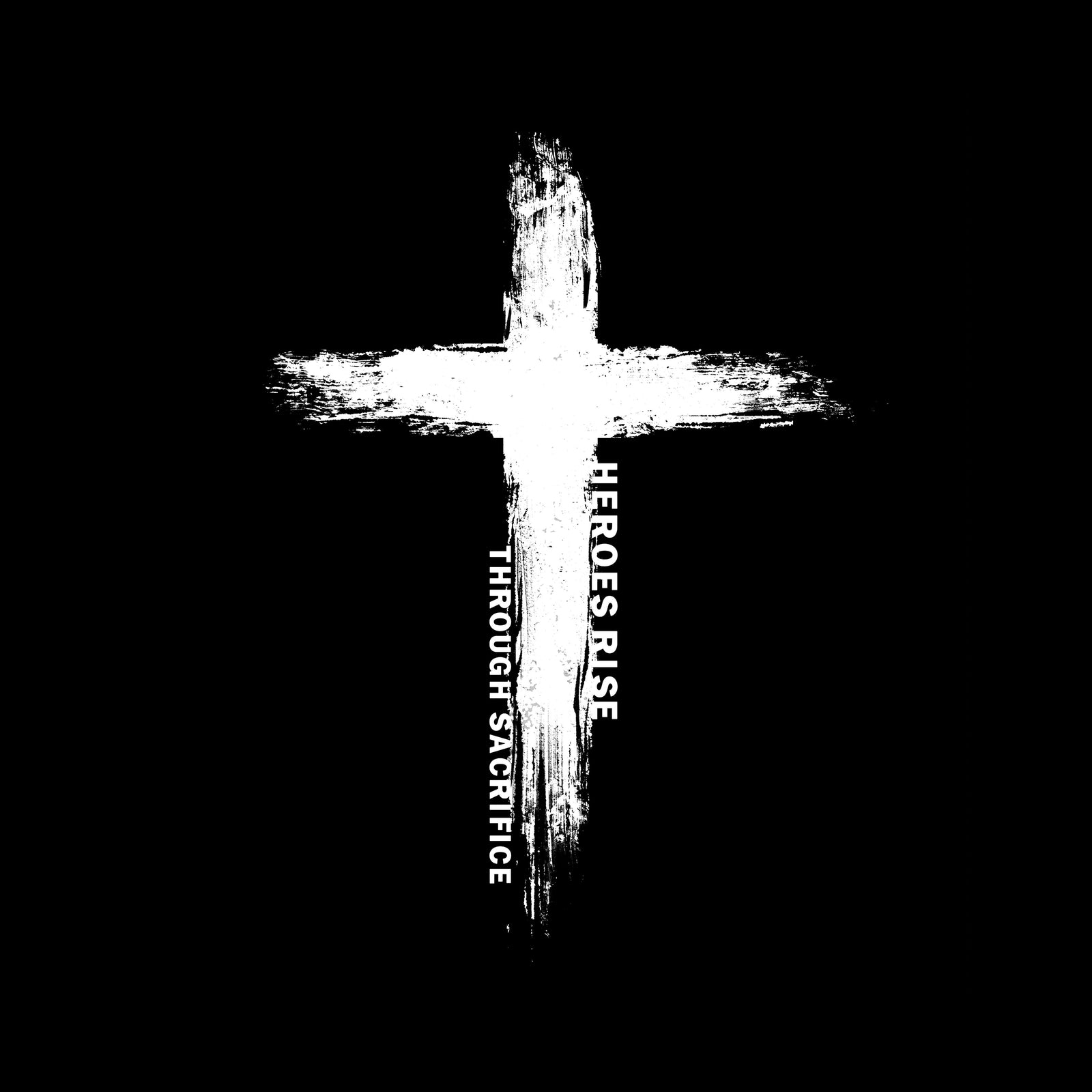 Hero Company Men's Heroes Rise Through Sacrifice Black Tee - Helps Pair Veterans With A Service Dog or Shelter Dog