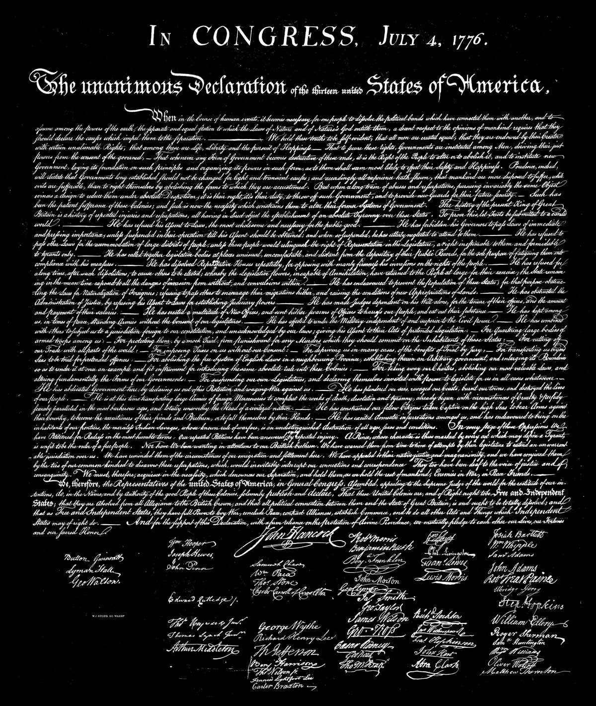 Hero Company Men's 250th Declaration Of Independence Black Tee - Helps Pair Veterans With A Service Dog or Shelter Dog