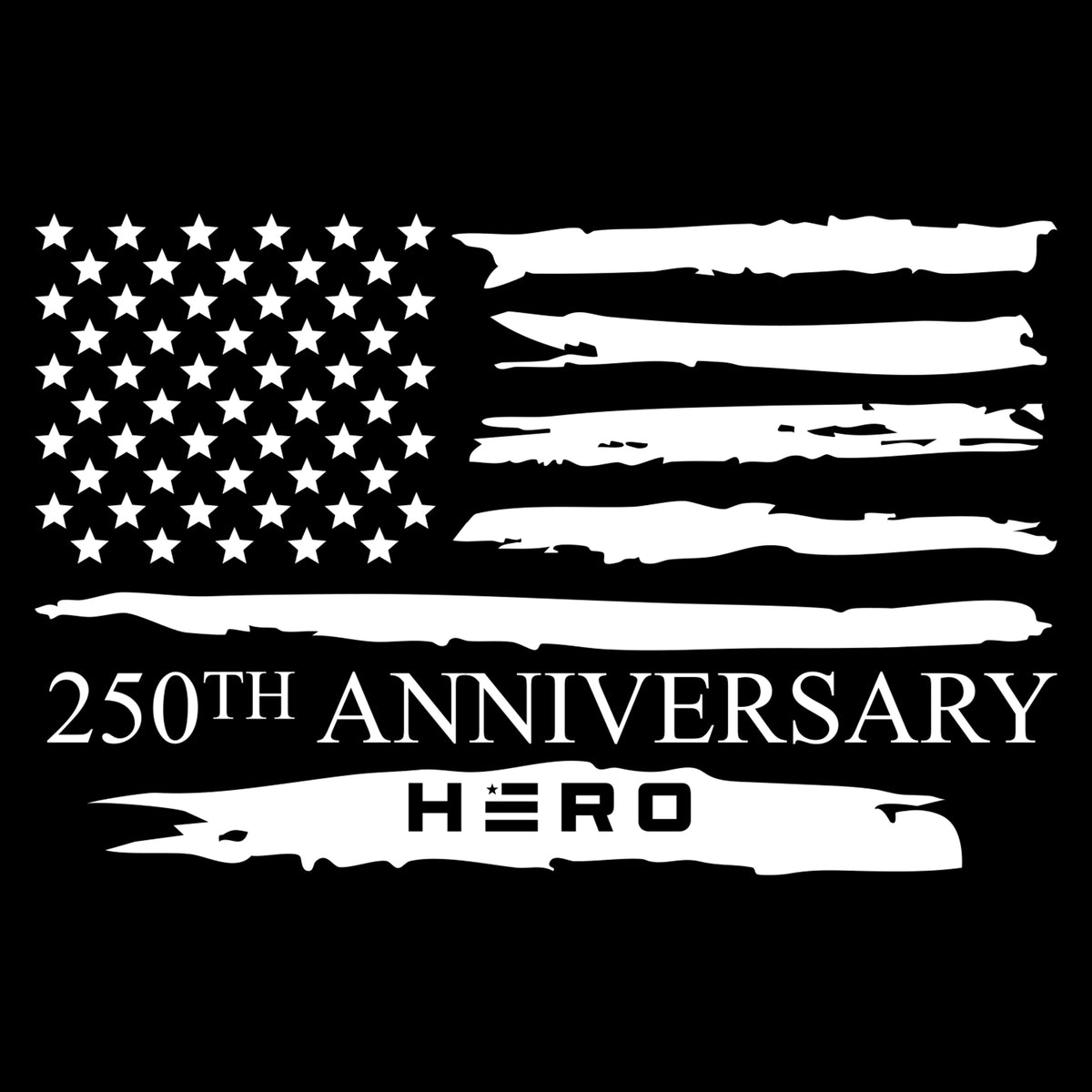 Hero Company Men's 250th Declaration Of Independence Black Tee - Helps Pair Veterans With A Service Dog or Shelter Dog
