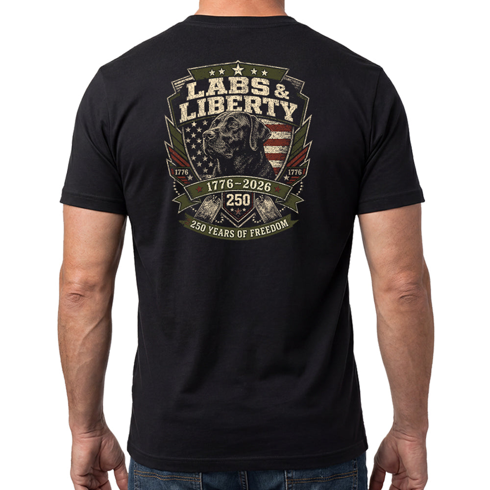 Labs &amp; Liberty Black Lab Black Tee