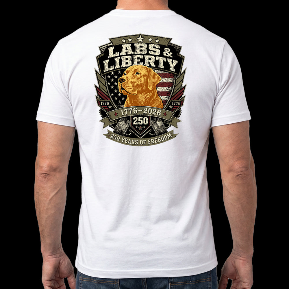 Labs & Liberty Yellow Lab White Tee