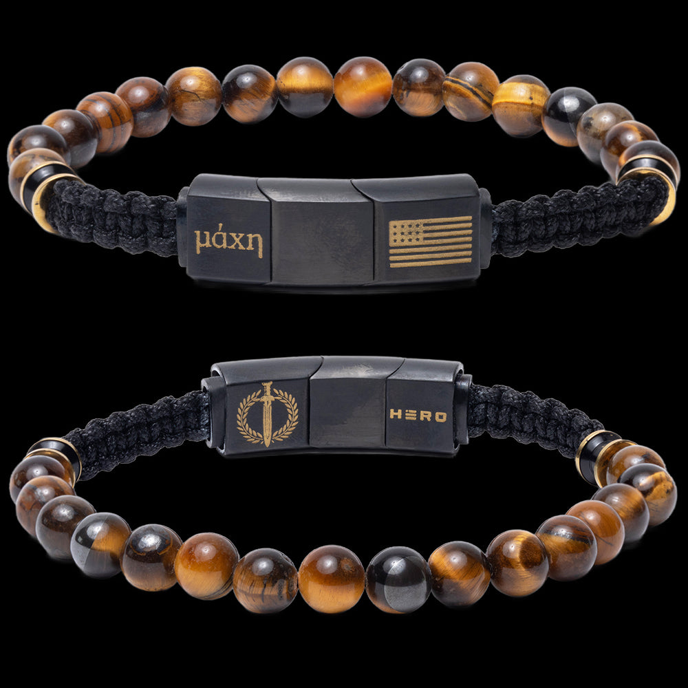 Tiger's Eye Battle Beaded Bracelet: Helps Pair Veterans With A Service Dog Or Shelter Dog