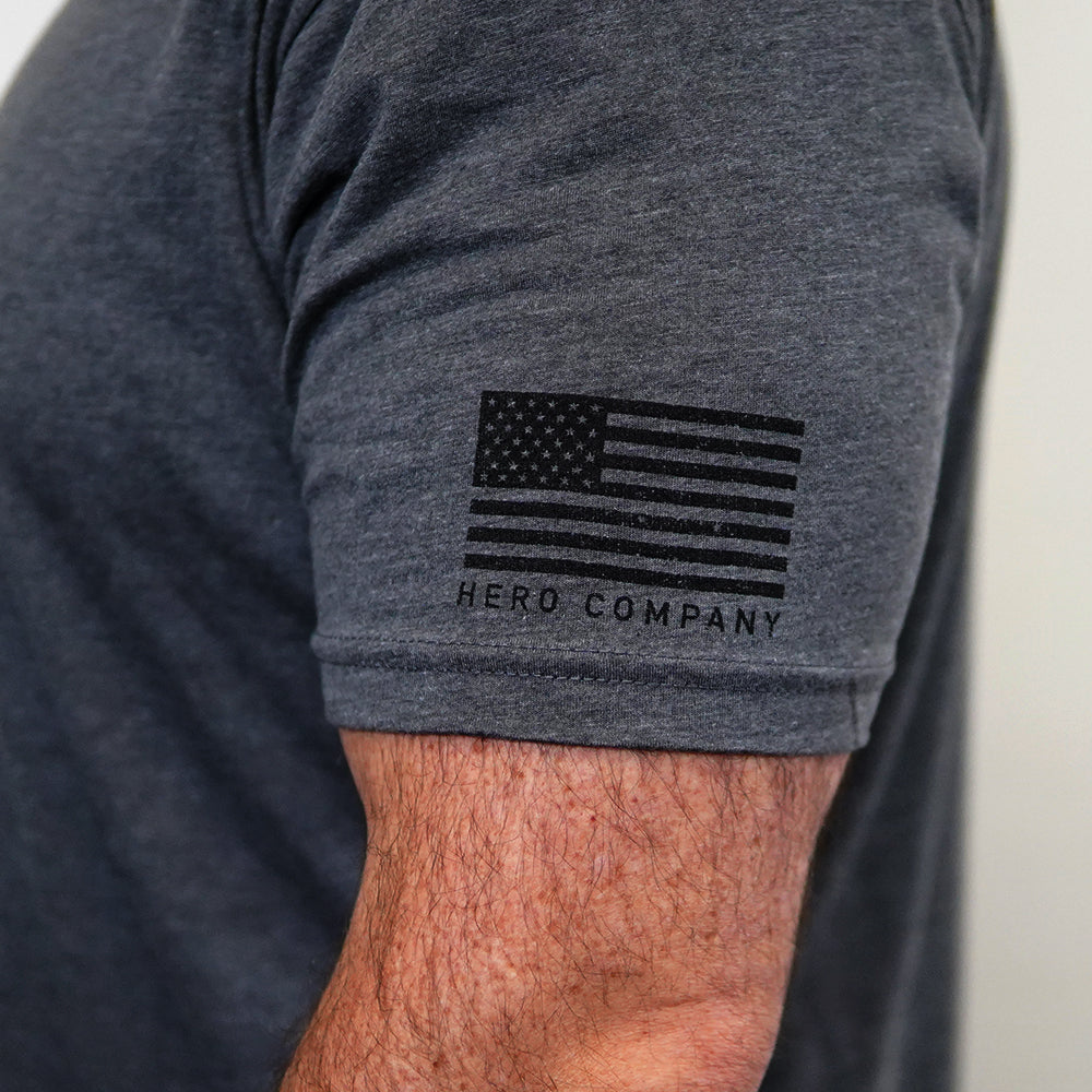 Hero Core Basics Logo T-shirt 3 Pack (Black,Military Green, Metal Grey): Helps Pair Veterans With A Service Dog or Shelter Dog