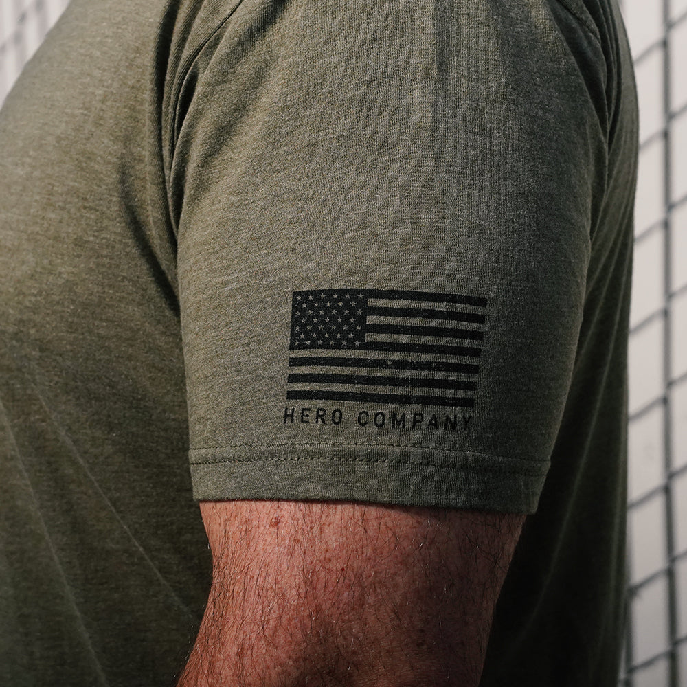 Hero Core Basics Logo T-shirt 3 Pack (Black,Military Green, Metal Grey): Helps Pair Veterans With A Service Dog or Shelter Dog