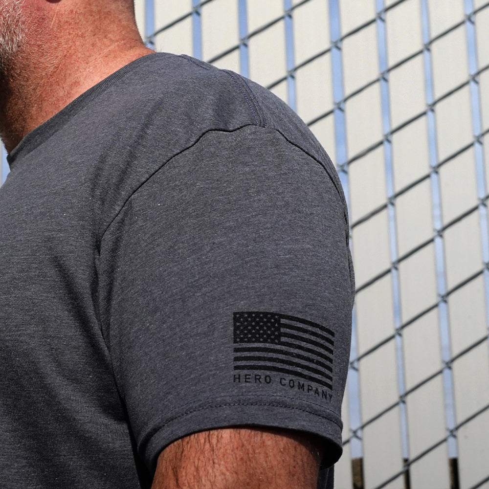 Hero Core Basics Logo T-shirt 3 Pack (Metal Grey): Helps Pair Veterans With A Service Dog or Shelter Dog