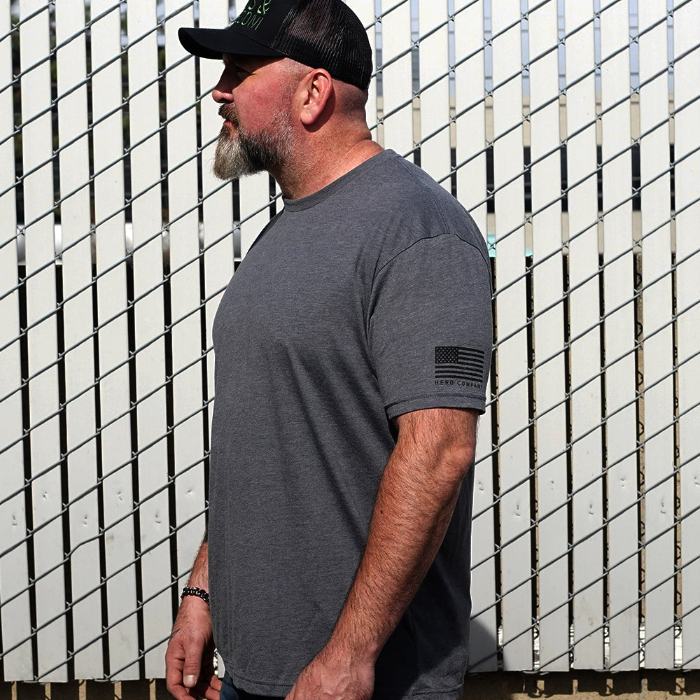 Hero Core Basics Logo T-shirt 3 Pack (Black,Military Green, Metal Grey): Helps Pair Veterans With A Service Dog or Shelter Dog