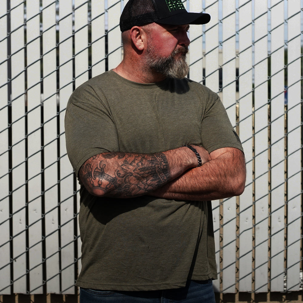 Hero Core Basics Logo T-shirt 6 Pack (Military Green): Helps Pair Veterans With A Service Dog or Shelter Dog