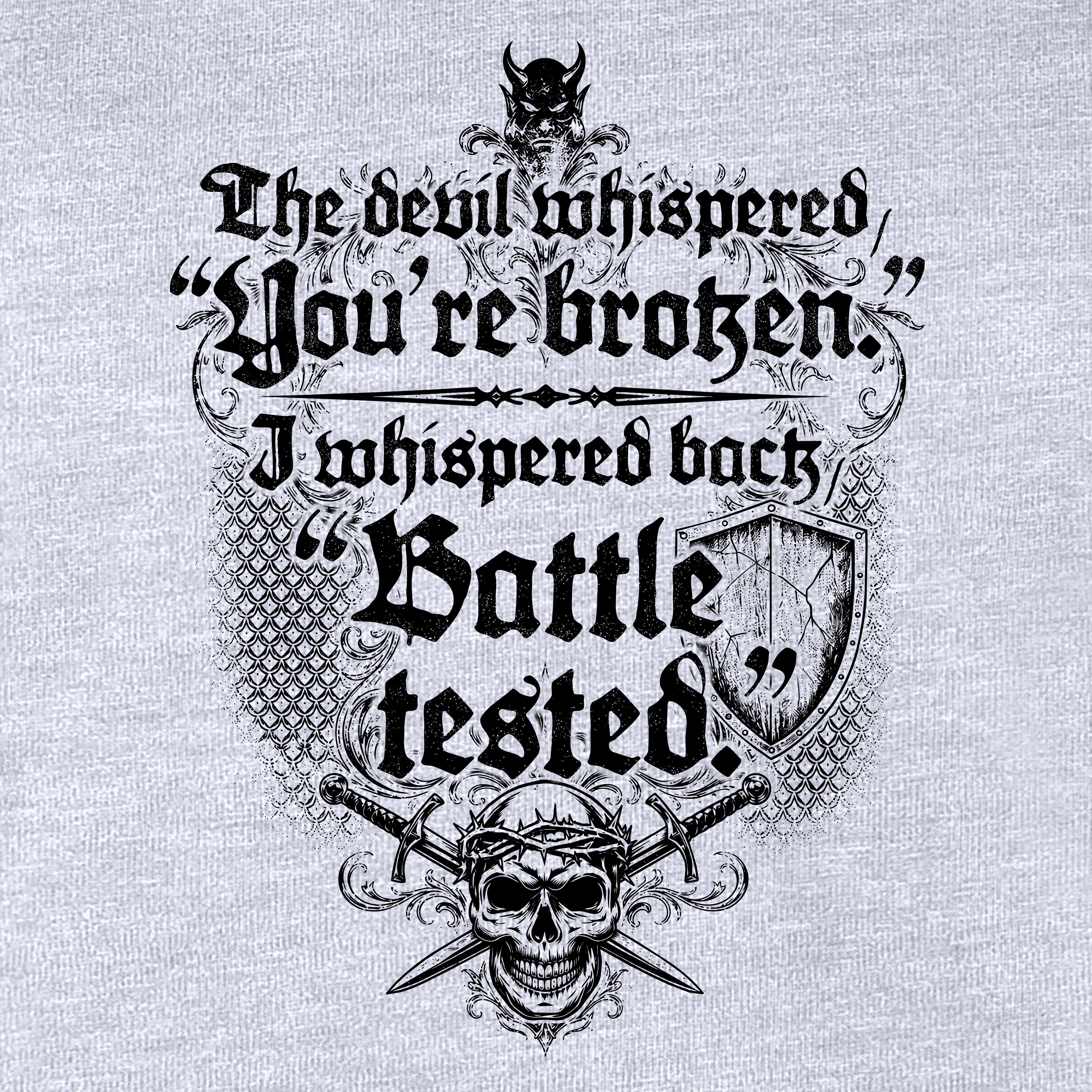Battle Tested Heather Grey Tee