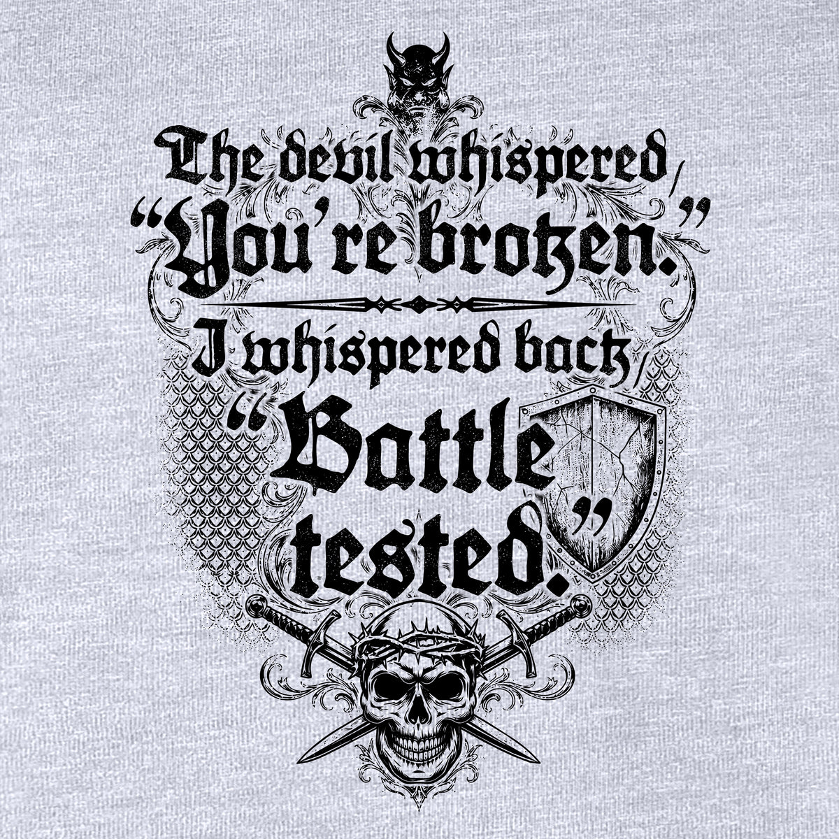 Battle Tested Heather Grey Tee