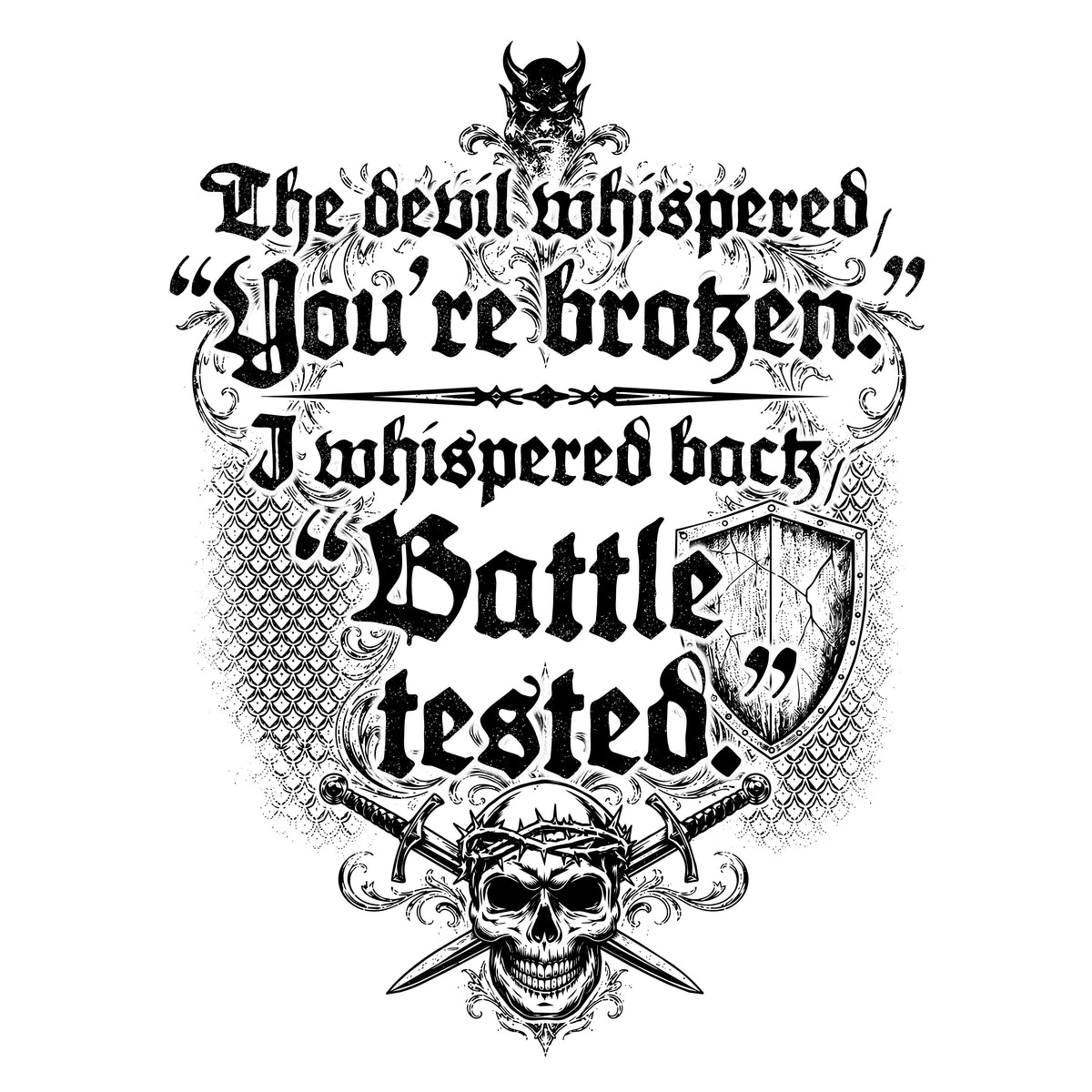 Battle Tested White Tee