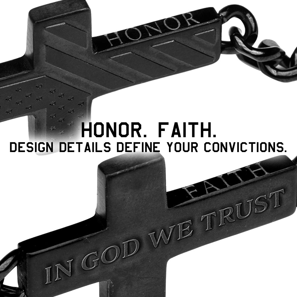 In God We Trust Cross American Flag Bracelet: Helps Pair Veterans With A Service Dog Or Shelter Dog