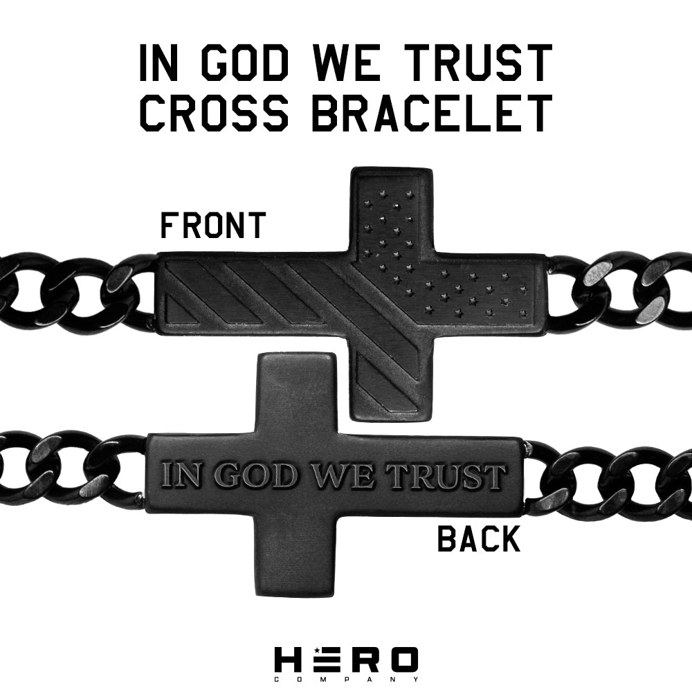 In God We Trust Cross American Flag Bracelet: Helps Pair Veterans With A Service Dog Or Shelter Dog