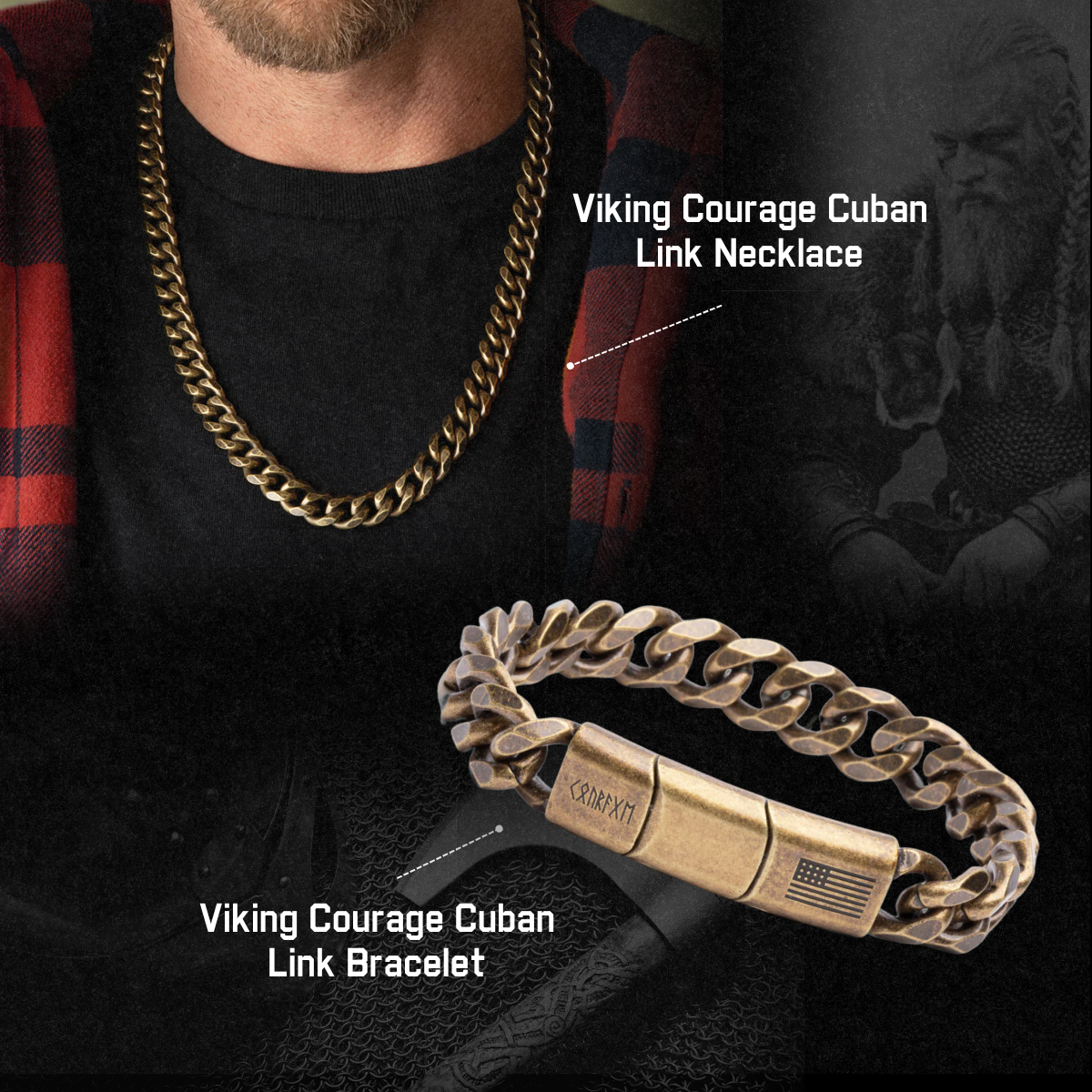 Buy Bracelet, Get Matching Necklace for 50% OFF: Viking Courage