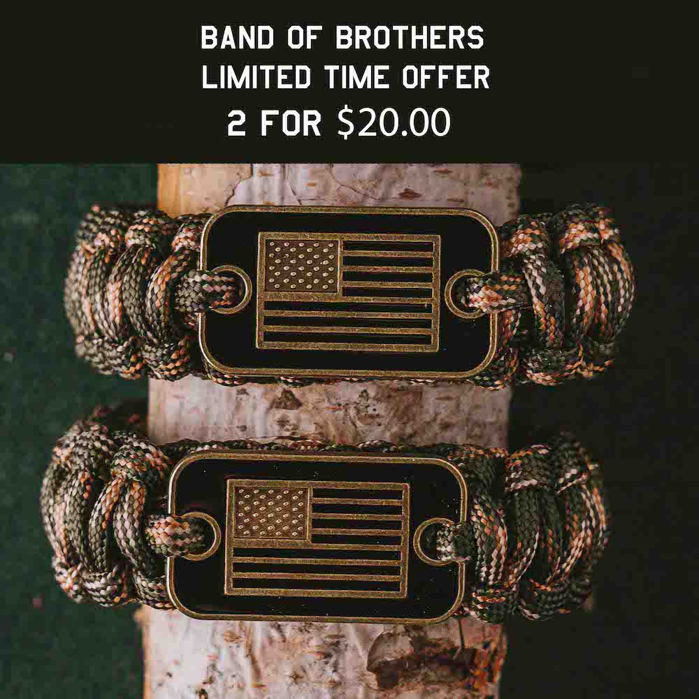 Band Of Brothers Camo Paracord Bracelets - Set of 2: Helps Pair Veterans with Service or Shelter Dogs