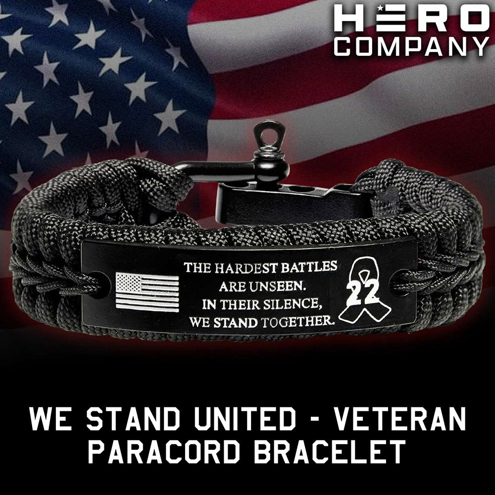 WE STAND UNITED - Veterans Solidarity Paracord Bracelet