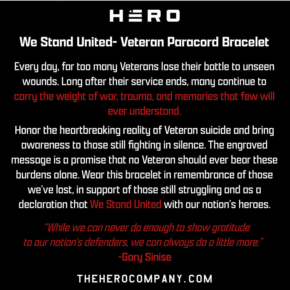 WE STAND UNITED - Veterans Solidarity Paracord Bracelet