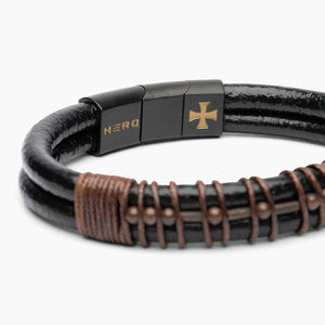 Knights Valor Leather Morse Code Bracelet: Helps Pair Veterans With A Service Dog Or Shelter Dog