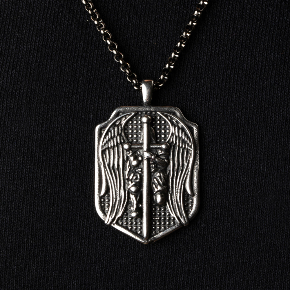 thumbnail image 2 of Men's Stainless Steel Necklace Saint Michael Black Stylish - Temu... 2 of 13