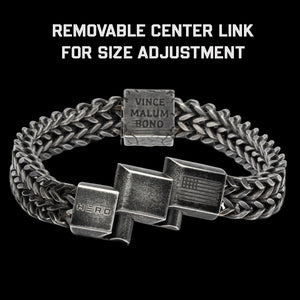 Overcome Evil Compass Chain Bracelet - Helps Pair Veterans With A Service Dog Or Shelter Dog