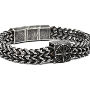 Overcome Evil Compass Chain Bracelet - Helps Pair Veterans With A Service Dog Or Shelter Dog