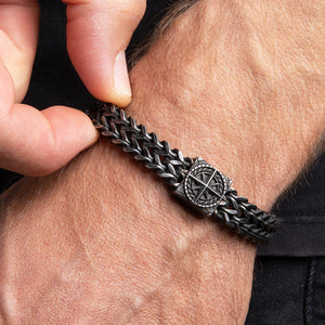 Overcome Evil Compass Chain Bracelet - Helps Pair Veterans With A Service Dog Or Shelter Dog