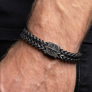 Overcome Evil Compass Chain Bracelet - Helps Pair Veterans With A Service Dog Or Shelter Dog