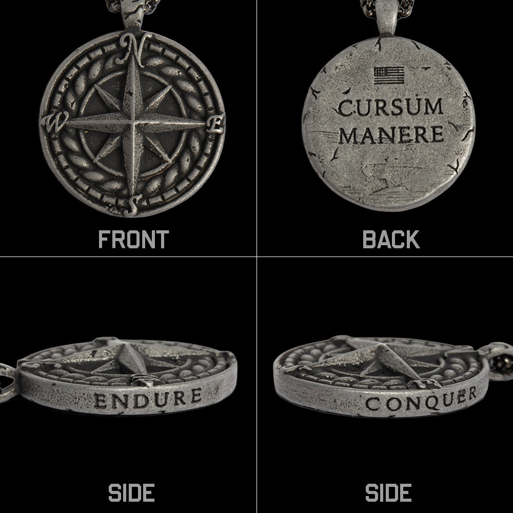 Endure &amp; Conquer Compass Necklace: Helps Pair Veterans With A Service Dog Or Shelter Dog