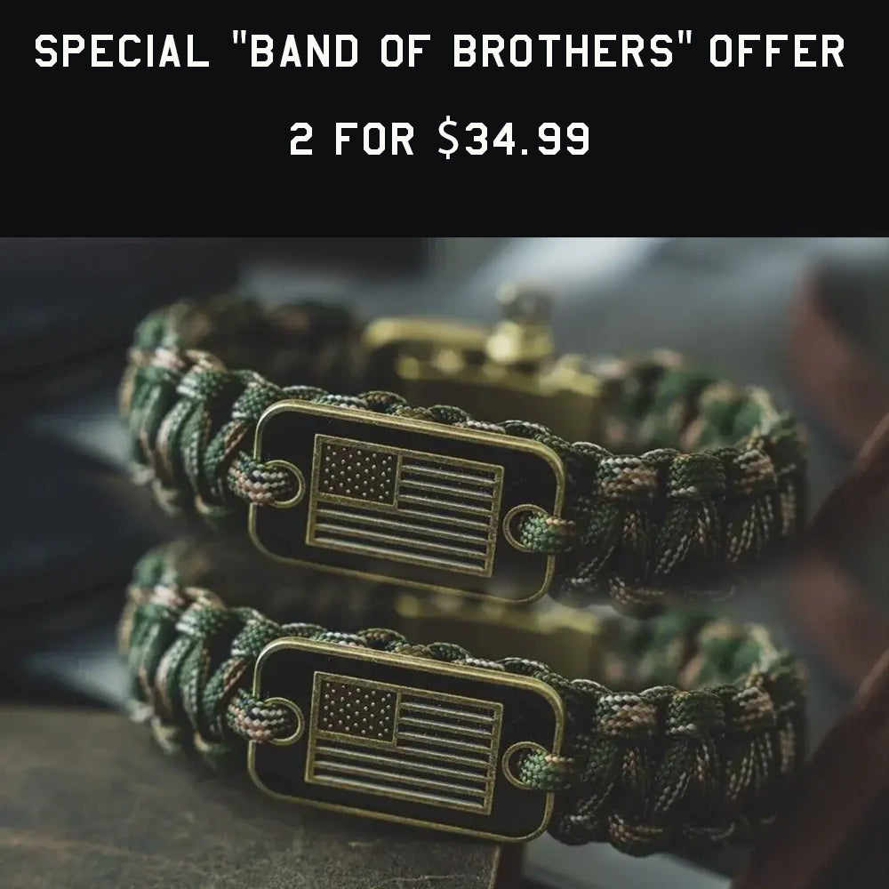 Band Of Brothers Camo Paracord Bracelets - Set of 2: Helps Pair Veterans with Service or Shelter Dogs